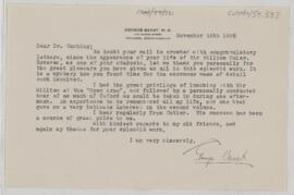 Letter to Harvey Cushing, November 16, 1925