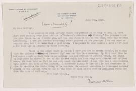 Letter to Harvey Cushing, July 8, 1920