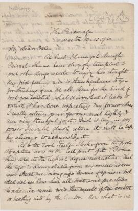 Letter to William Osler, October 19, 1876