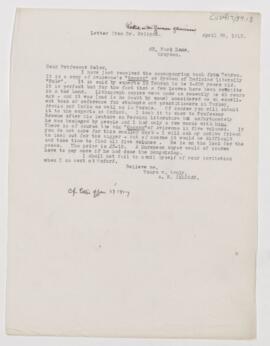 Letter to William Osler