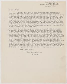 Letter to William Osler, February 10, 1899