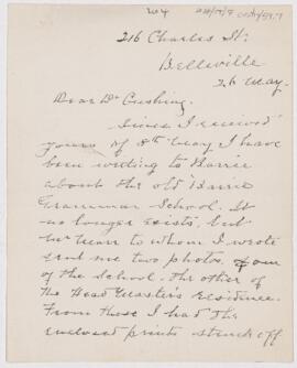 Letter to Harvey Cushing, May 26, 1920(?)