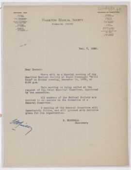 Letter to Harvey Cushing, December 7, 1925