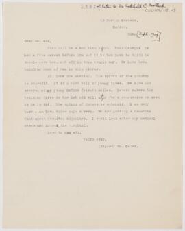 Letter to Archibald E. Malloch, September 25, 1914