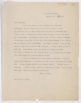 Letter to Henry Barton Jacobs, February 22, 1911