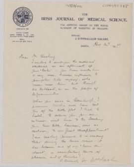 Letter to Harvey Cushing, November 30, 1925