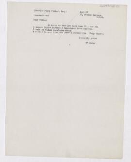 Letter to Charles Perry Fisher, June 2, 1917