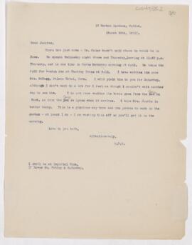 Letter to Henry Barton Jacobs, March 28, 1911