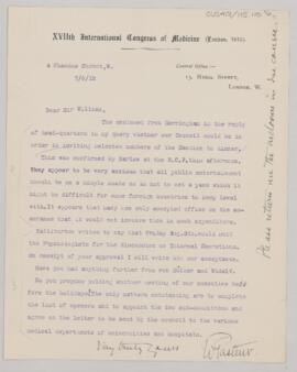 Letter to William Osler, June 7, 1913