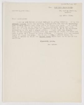 Letter to John Young Walker MacAlister, May 25, 1908