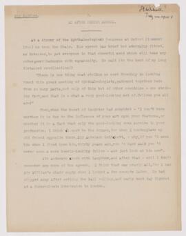 Recollection of Samuel Ernest Whitnall, July 22, 1910