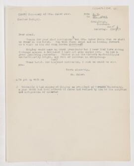 Letter to John George Adami, December 15, 1906