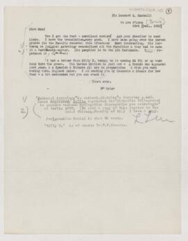 Letter to Leonard L. Mackall, December 23, 1908