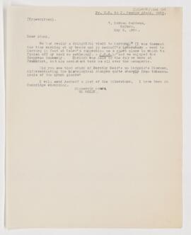 Letter to John George Adami, May 8, 1906