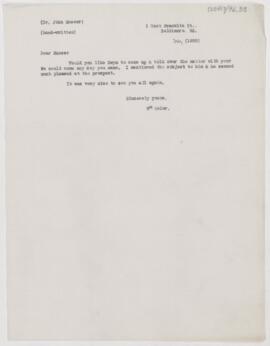 Letter to John H. Musser, July 1900