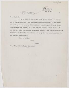 Letter to Francis John Shepherd, February 11, 1901