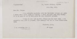 Letter to Henry Phipps, July 8, 1911