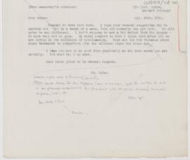 Letter to from Harvard College Royce, October 28, 1914