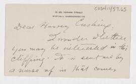 Letter to Harvey Cushing, December 11, 1925