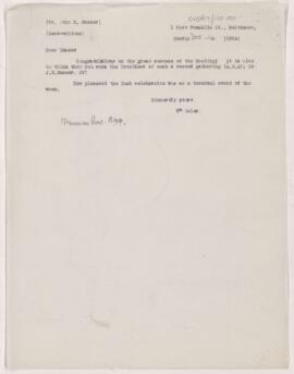 Letter to John H. Musser, June 1904