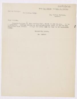 Letter to T. Herbert Warren