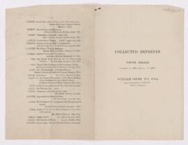 Collected Reprints, Fifth Series, by William Osler