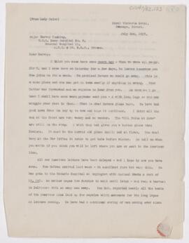 Letter to Harvey Cushing, July 3, 1917
