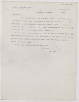Letter to Howard Atwood Kelly, August 25, 1911