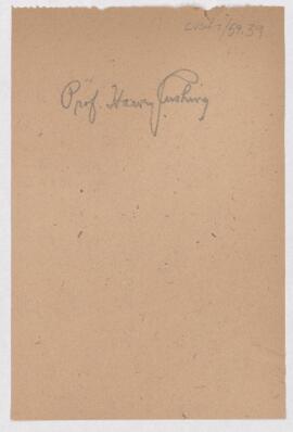 Harvey Cushing's signature.,