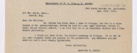 Letter to William Osler, April 29, 1915