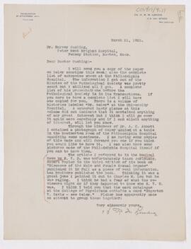 Letter, March 21, 1921