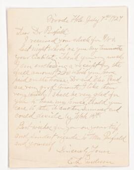 Correspondence from Jean Jefferson Penfield to Wilder Penfield