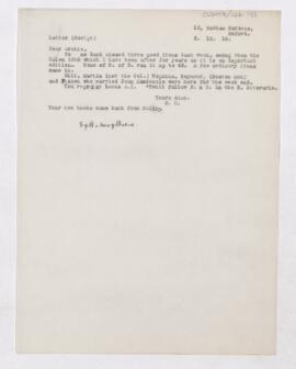 Letter to Thomas Archibald Malloch, December 3, 1918