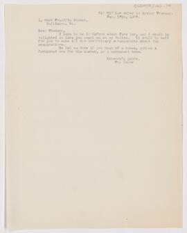 Letter to Arthur Thomson, January 13, 1905