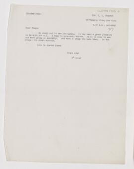 Letter to William Sydney Thayer, (January 8, 1907 ?)