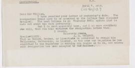 Letter, April 7, 1914