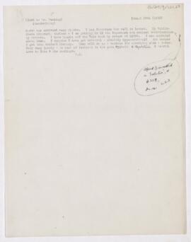 Letter to Harvey Cushing, January 29, 1916