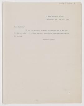 Letter to Charles Daniel Parfitt, January 2, 1905