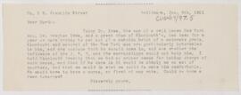 Letter to Henry Mills Hurd, January 9, 1901