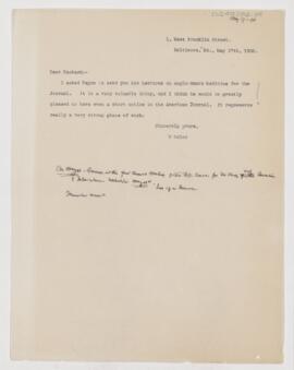 Letter to Francis R. Packard, May 17, 1905