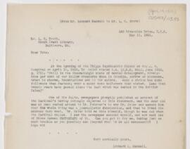 Letter to Lawrence C. Wroth, April 16, 1913