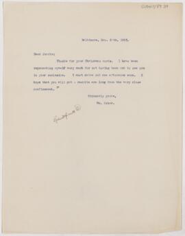 Letter to Henry Barton Jacobs, December 29, 1893