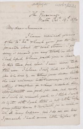 Letter to James Bovell (Jimmie) Johnson, October 19, 1874