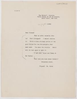 Letter to Simon Flexner, July 8, 1898