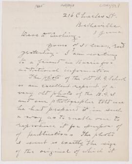 Letter to Harvey Cushing, June 3, 1920(?)