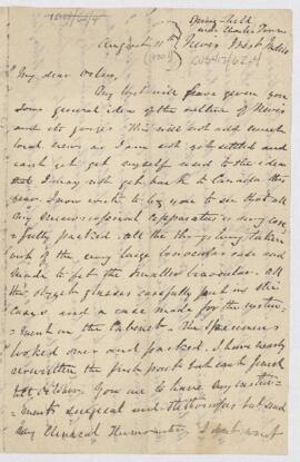 Letter to William Osler, August 11, 1870(?)