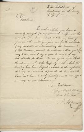 Documents relating to address to Sir James Craig
