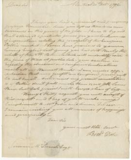 Letter from Richard Dobie to Simon McTavish, 20 October 1792