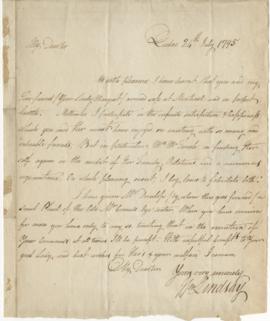 Letter from William Lindsay to Simon McTavish, 24 July 1795