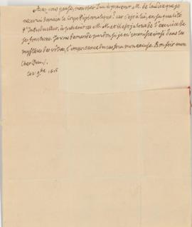 Louis XVIII handwritten note to Duc de Richelieu (Prime Minister)